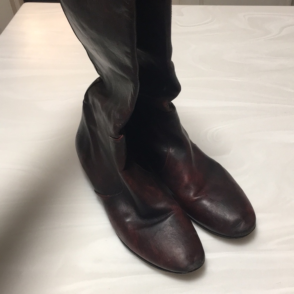 Frye flat heel boots